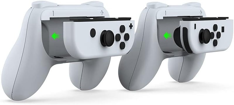 IRIDESCENT Controller Grip for Nintendo Switch Joy-Con, Wear-Resistant Handheld Joystick Remote Handle Compatible with Switch, 2 Pack (White) - Image 3